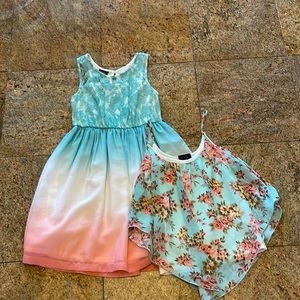 Ombré Dress and Floral Camisole Tank